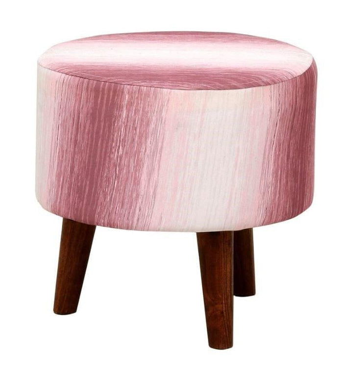 Colby Mango Wood Foot Stool In Cotton Pink Colour - Ouch Cart