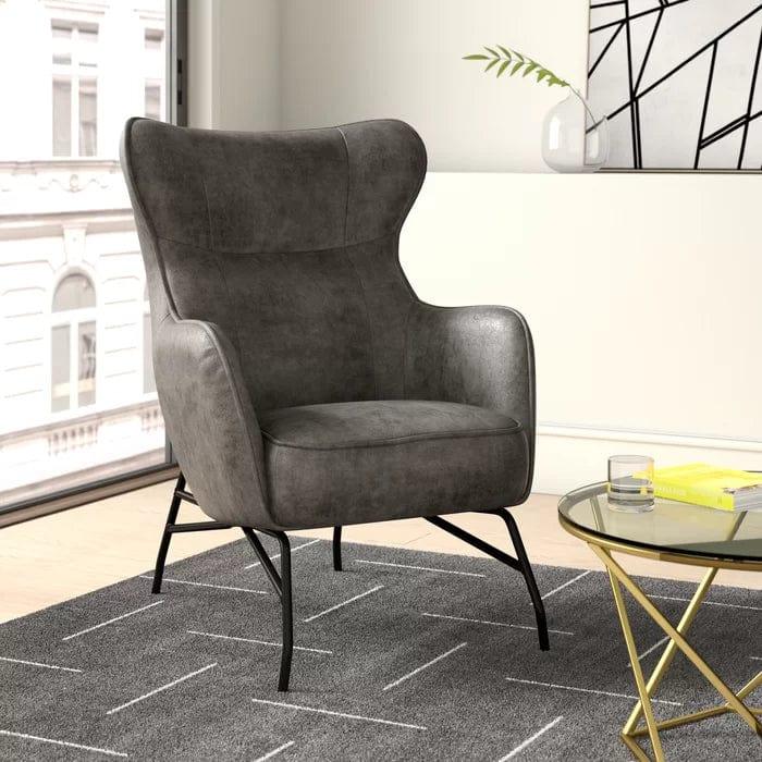 Colm Vegan Leather Wingback Chair - Ouch Cart