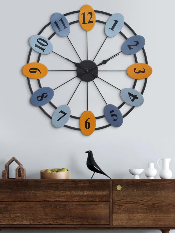 Colorfull Oval Circle Wall Clock N.R.HOMESDECOR
