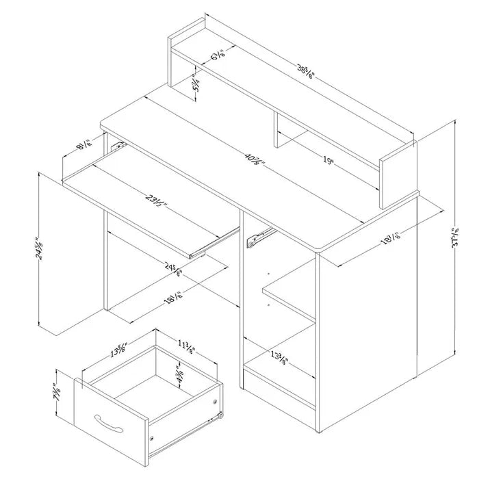 Compact Efficiency: The Computer Desk" ouch cart