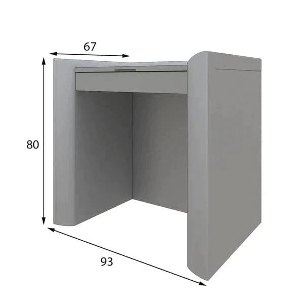 Cora Vanity Dressing Table With Stool, One Storage Drawers Makeup Vanity Set, Dressing Cosmetic Desk with Large Tabletop for Girls - Ouch Cart