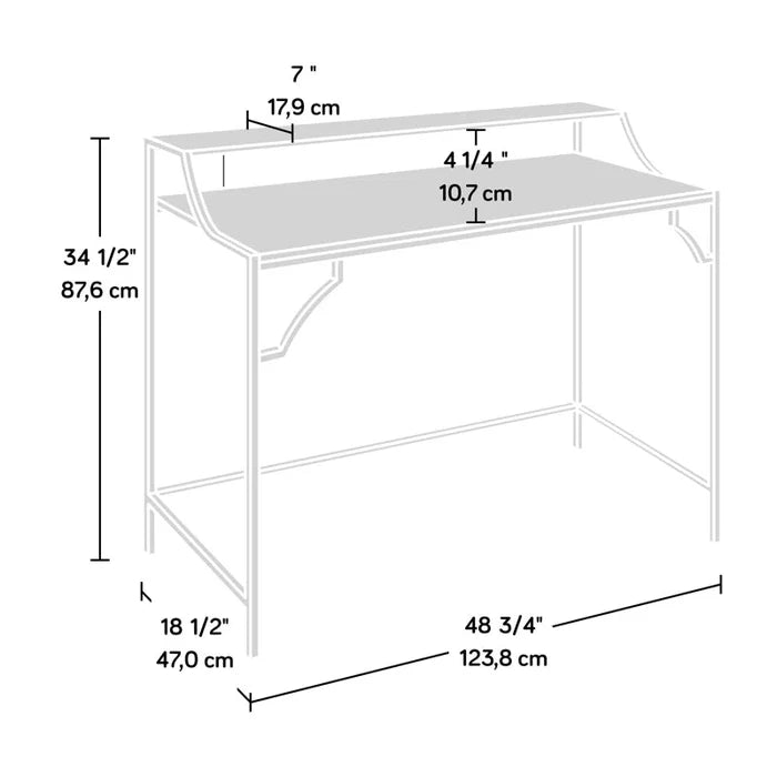 Corner Metal Base Writing Desk ouch cart