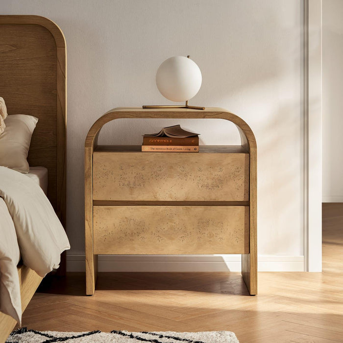 Crescent 2-Drawer Nightstand - Ouch Cart