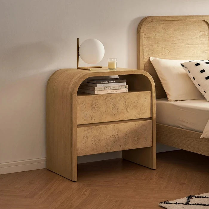 Crescent 2-Drawer Nightstand - Ouch Cart