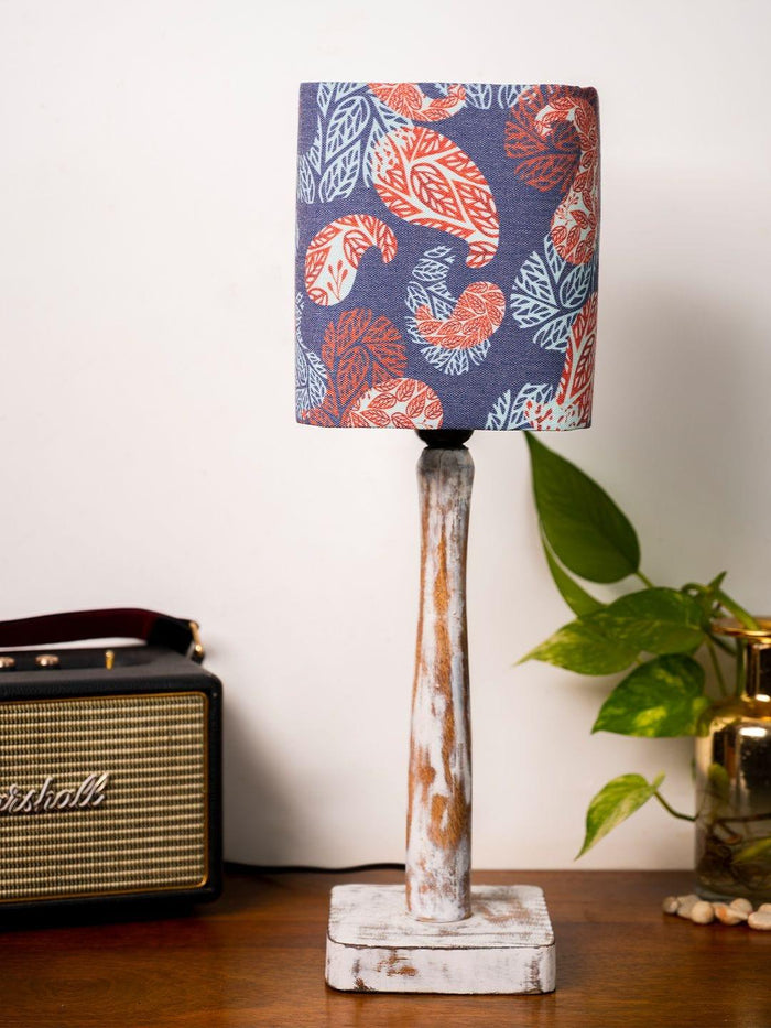 Curve Distress white Lamp with Colorful Ambee shade - Ouch Cart