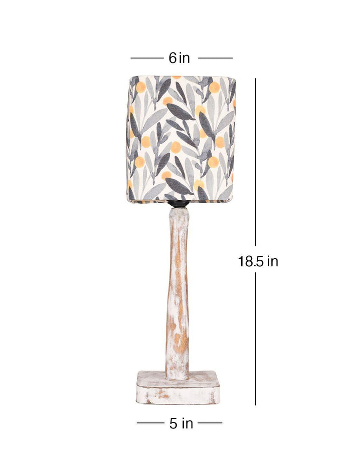 Curve Distress white Lamp with Yellow Leaves shade - Ouch Cart