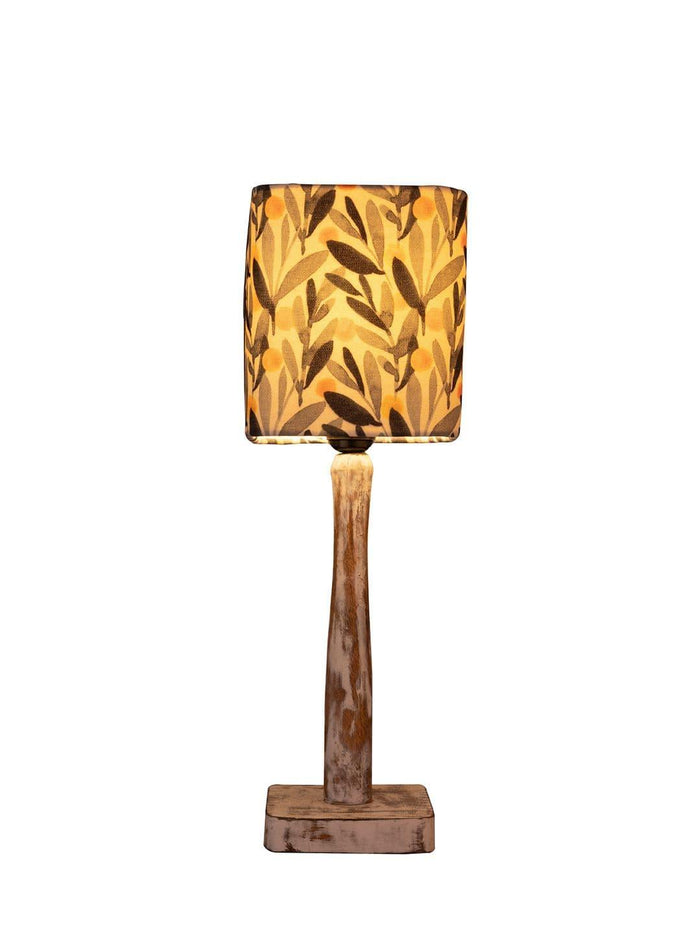 Curve Distress white Lamp with Yellow Leaves shade - Ouch Cart