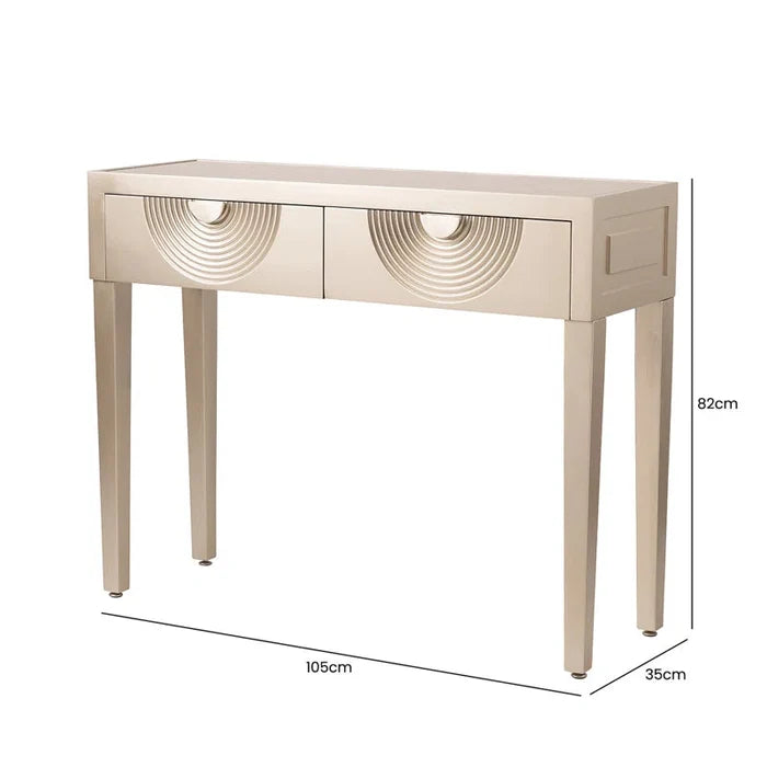 Daiki Console Table for Living Room Furniture, Mirror Top Table Ouch Cart