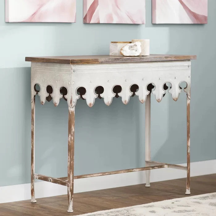 Dalia Solid Wood Top Console Table Ouch Cart