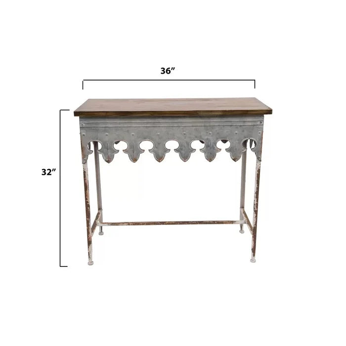 Dalia Solid Wood Top Console Table Ouch Cart