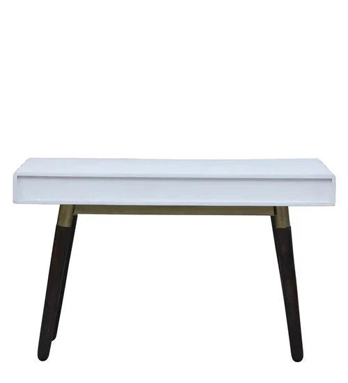 Daniela Study Table In Walnut & White Finish - Ouch Cart