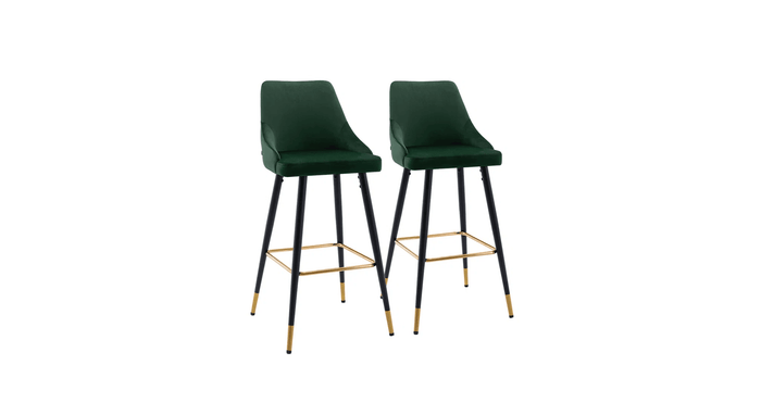 DAVAN BAR STOOL GREEN SET OF 2 - Ouch Cart