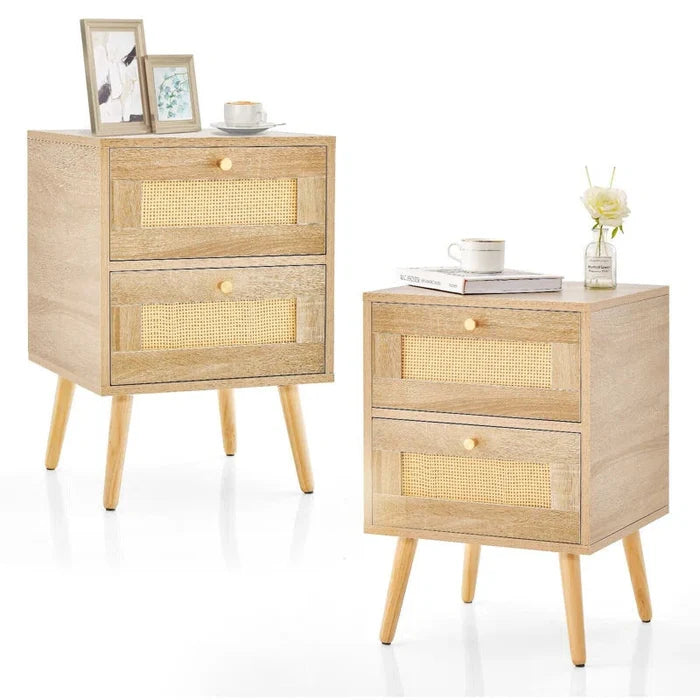 Dayha Manufactured Wood Bedside Table Ouch Cart