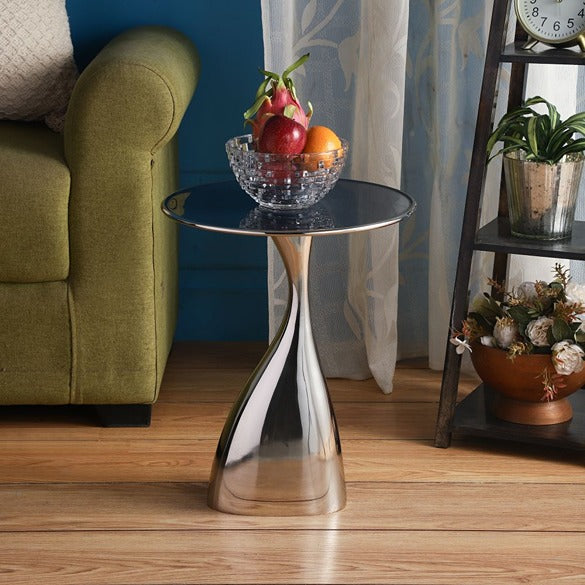 De Maison Decor Ernest Table In Blue Enamel Silver Finish - OUCHCART | Table