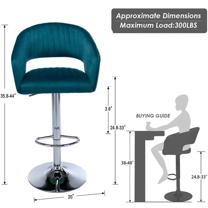 DEE SWIEL ADJUSTABLE BAR STOOL SET OF 2 - Ouch Cart