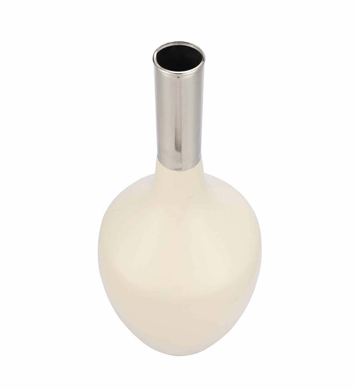 Deidra Fawn White Brass Table Vase, M.M.I. OVERSEAS