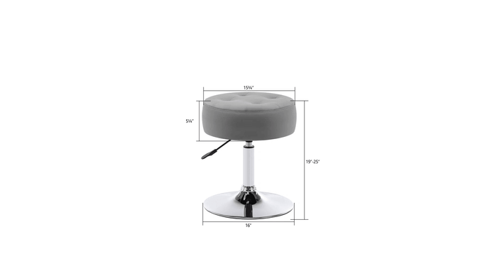 DERIA VANITY STOOL GREY - Ouch Cart