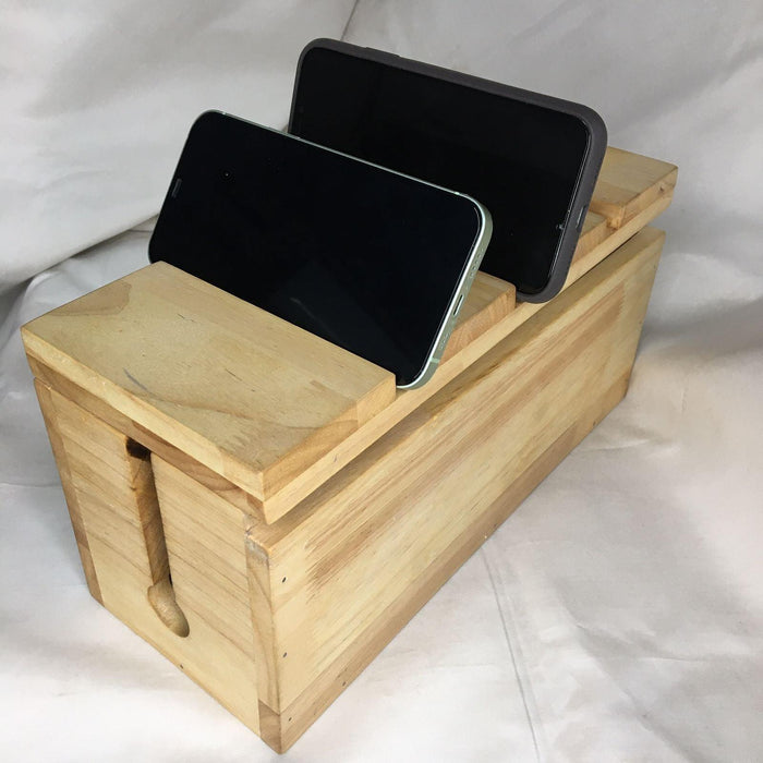 Desktop Wooden Power Outlet Organize Storage Box Wood Phone Holder By Miza - Ouch Cart