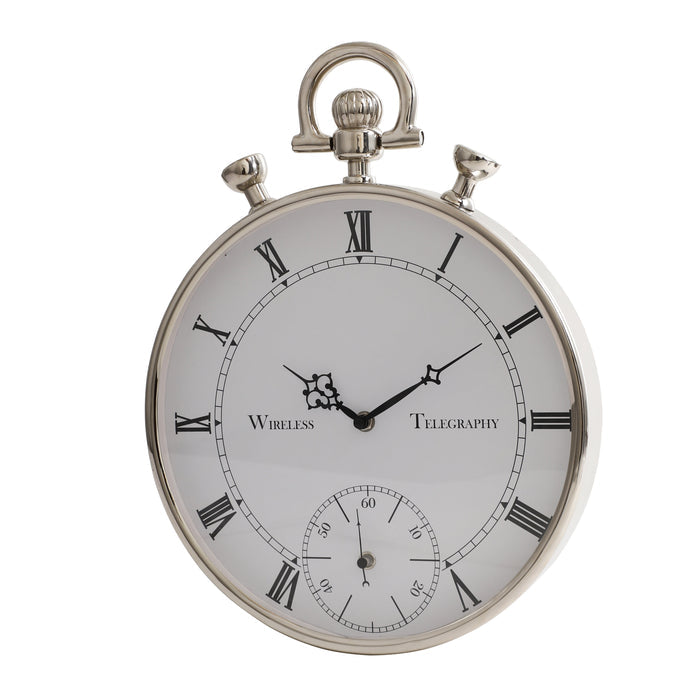 Deviating Seconds Silver Wall Clock M.M.I. OVERSEAS