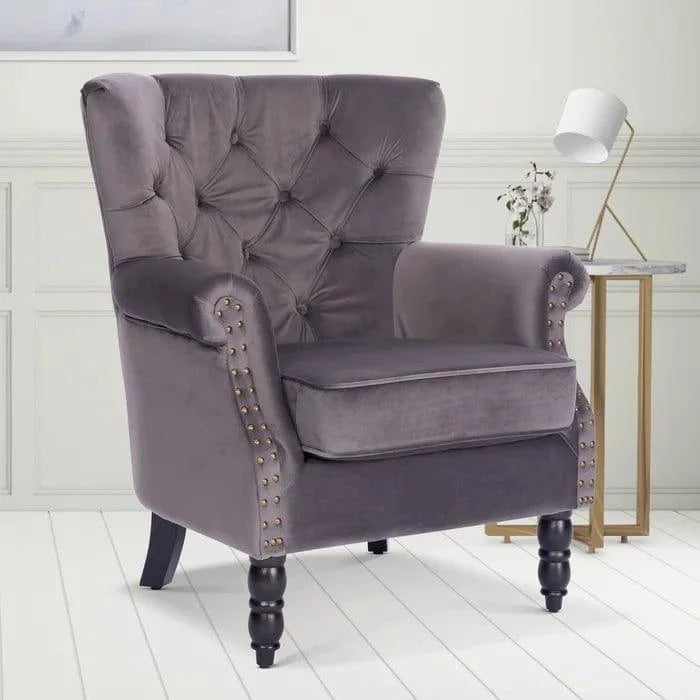 Devlin Wide Tufted Wingback Chair - Ouch Cart