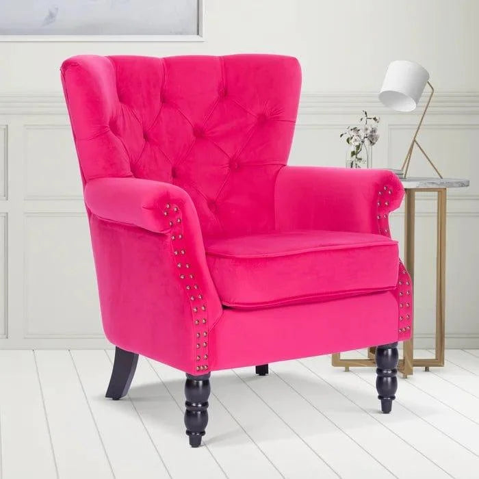 Devlin Wide Tufted Wingback Chair - Ouch Cart