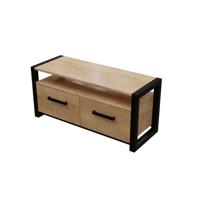 Dilleto TV Unit with Drawers in Small Size in Wooden Texture - Ouch Cart