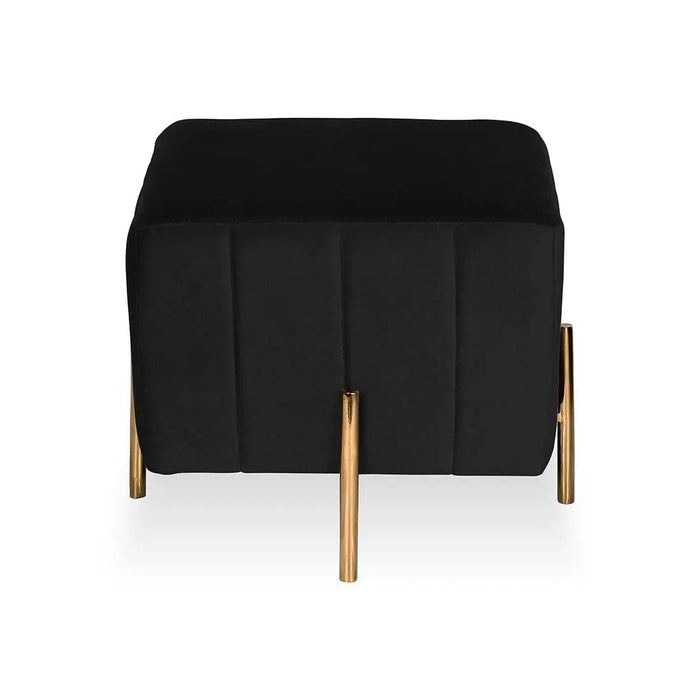 DOE BUCK SQUARE GOLD OTTOMAN STAINLESS STEEL IN BLACK - Ouch Cart