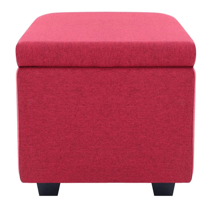 DOE BUCK SQUARE STOAGE OTTOMAN WITH STORAGE PINK - Ouch Cart