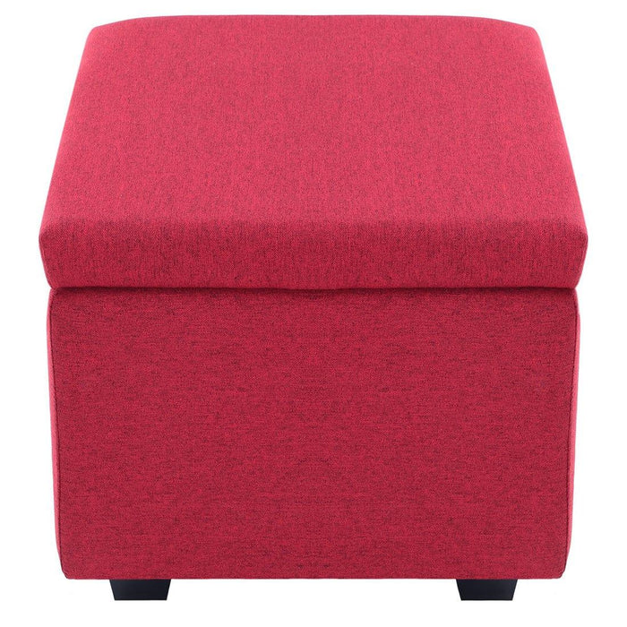 DOE BUCK SQUARE STOAGE OTTOMAN WITH STORAGE PINK - Ouch Cart
