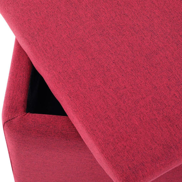 DOE BUCK SQUARE STOAGE OTTOMAN WITH STORAGE PINK - Ouch Cart