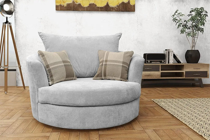 Dorado Corner Sofa Armchair Grey Velour Fabric - Ouch Cart