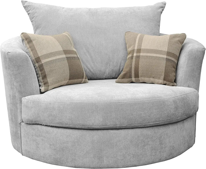 Dorado Corner Sofa Armchair Grey Velour Fabric - Ouch Cart