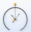 Double Halfring black and gold wallclock N.R.HOMESDECOR