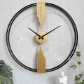 Double Ring Pipe Wall Clock Gold & Black 24Inch N.R.HOMESDECOR