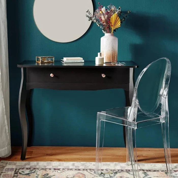 Dressing Table Wood Makeup Table, Vanity Set without Mirror and without Stool, Elegant Dressing Desk and Organizer, Ideal for Bedroom Bathroom (White) (Vanity Table) - Ouch Cart