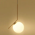 Elegant Modern Led Pendant Round Ball Lights In Glass & Gold Metal - Ouch Cart