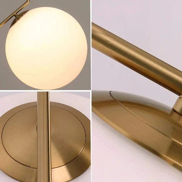 Elegant Modern Led Pendant Round Ball Lights In Glass & Gold Metal - Ouch Cart