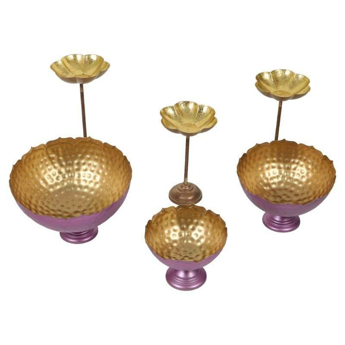 ELEGANT PINK TAJ BOWL URLI SET OF 3. - Ouch Cart