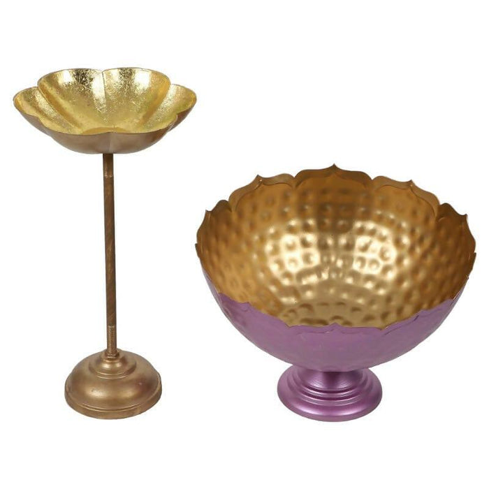 ELEGANT PINK TAJ BOWL URLI SET OF 3. - Ouch Cart
