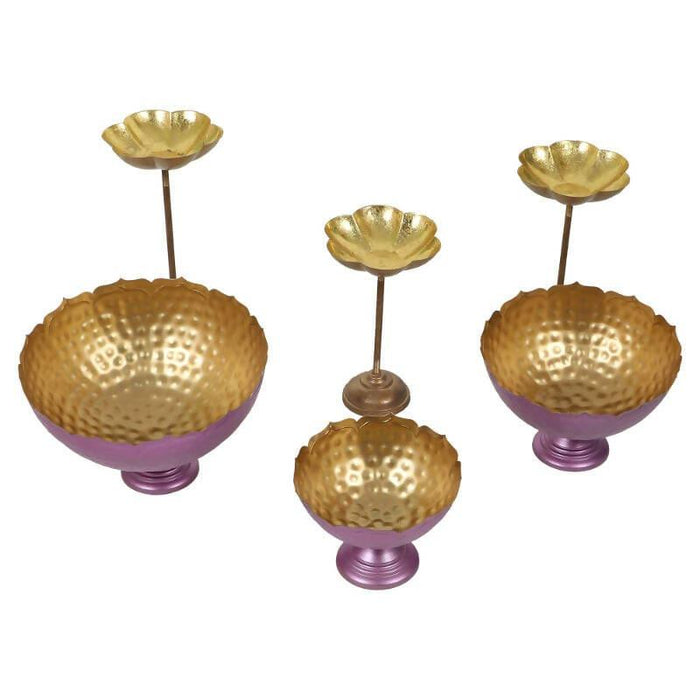 ELEGANT PINK TAJ BOWL URLI SET OF 3. - Ouch Cart