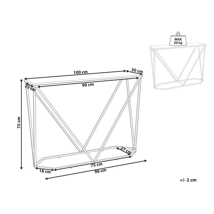 Elegant White Marble Effect Console Table Ouch Cart