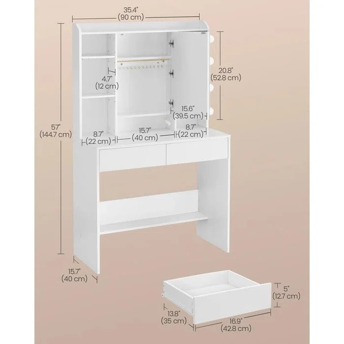 Enzo Table with Mirror - Ouch Cart