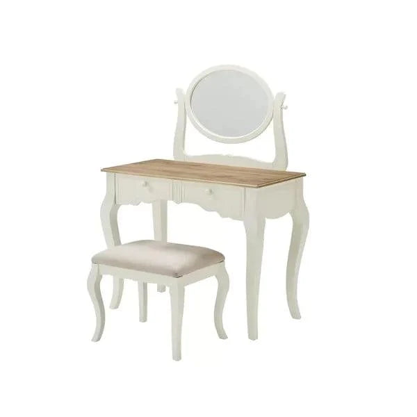 Ethan Vanity dressing table with mirror | Vanity Desk Set with Mirror | Makeup Vanity Dressing Table with 2 Drawers | Large Vanity Table Set for Bedroom - Ouch Cart