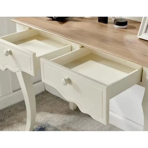 Ethan Vanity dressing table with mirror | Vanity Desk Set with Mirror | Makeup Vanity Dressing Table with 2 Drawers | Large Vanity Table Set for Bedroom - Ouch Cart