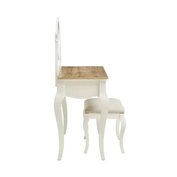 Ethan Vanity dressing table with mirror | Vanity Desk Set with Mirror | Makeup Vanity Dressing Table with 2 Drawers | Large Vanity Table Set for Bedroom - Ouch Cart