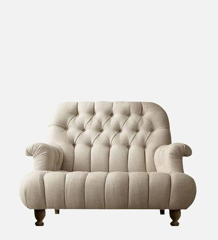Fabric 1 Seater Sofa in Beige Colour - Ouch Cart