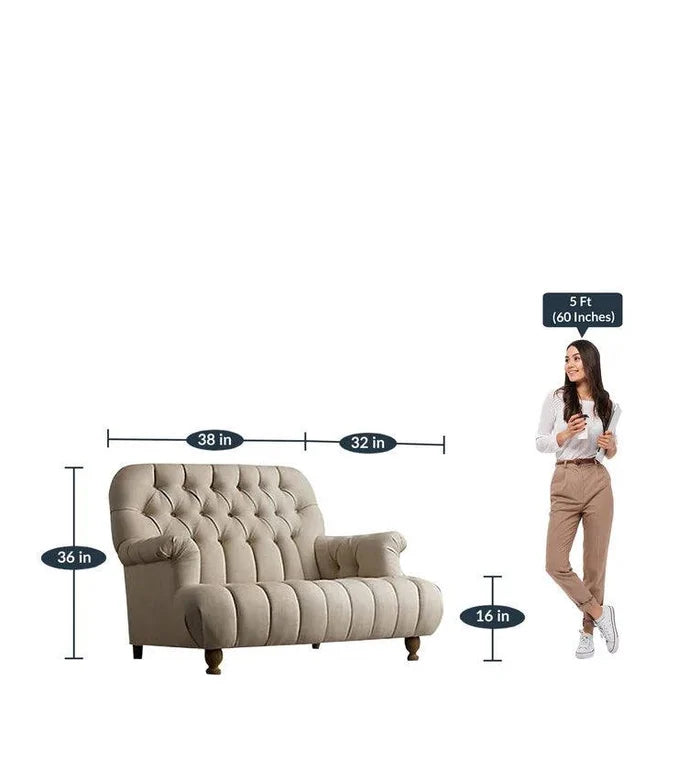 Fabric 1 Seater Sofa in Beige Colour - Ouch Cart
