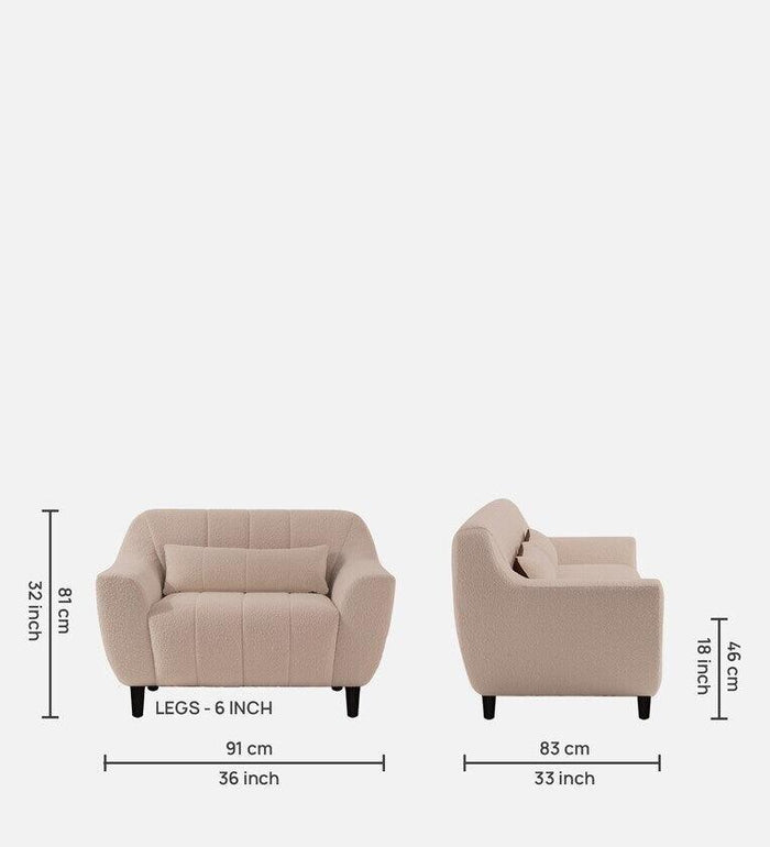 Fabric 1 Seater Sofa In Regal Beige Colour - Ouch Cart