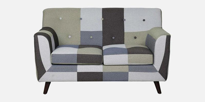 Fabric 2 Seater Sofa In Yellow Blocks - Ouch Cart