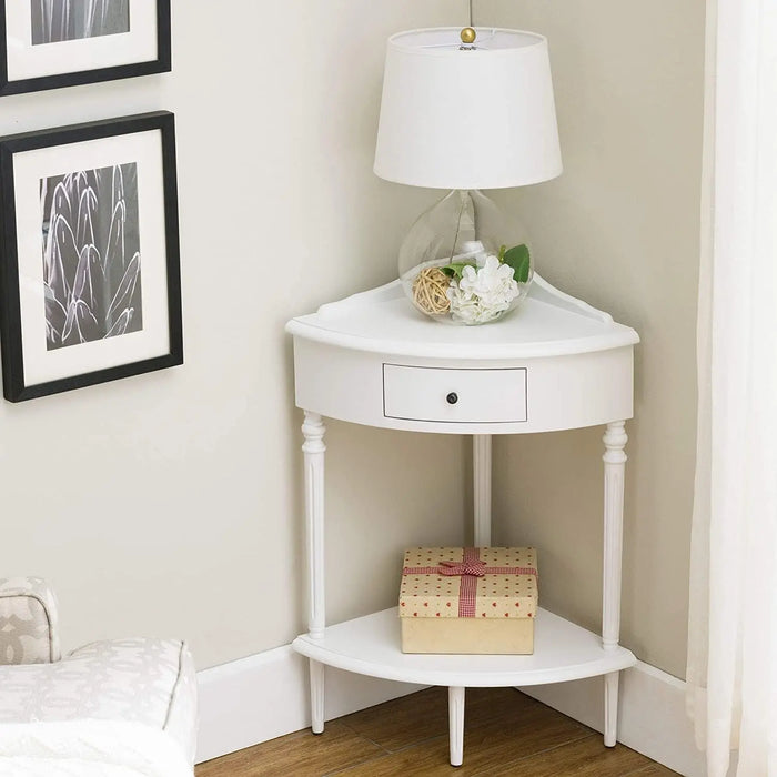 Finds Corner Stand, Accent Table With Drawer - Ouch Cart